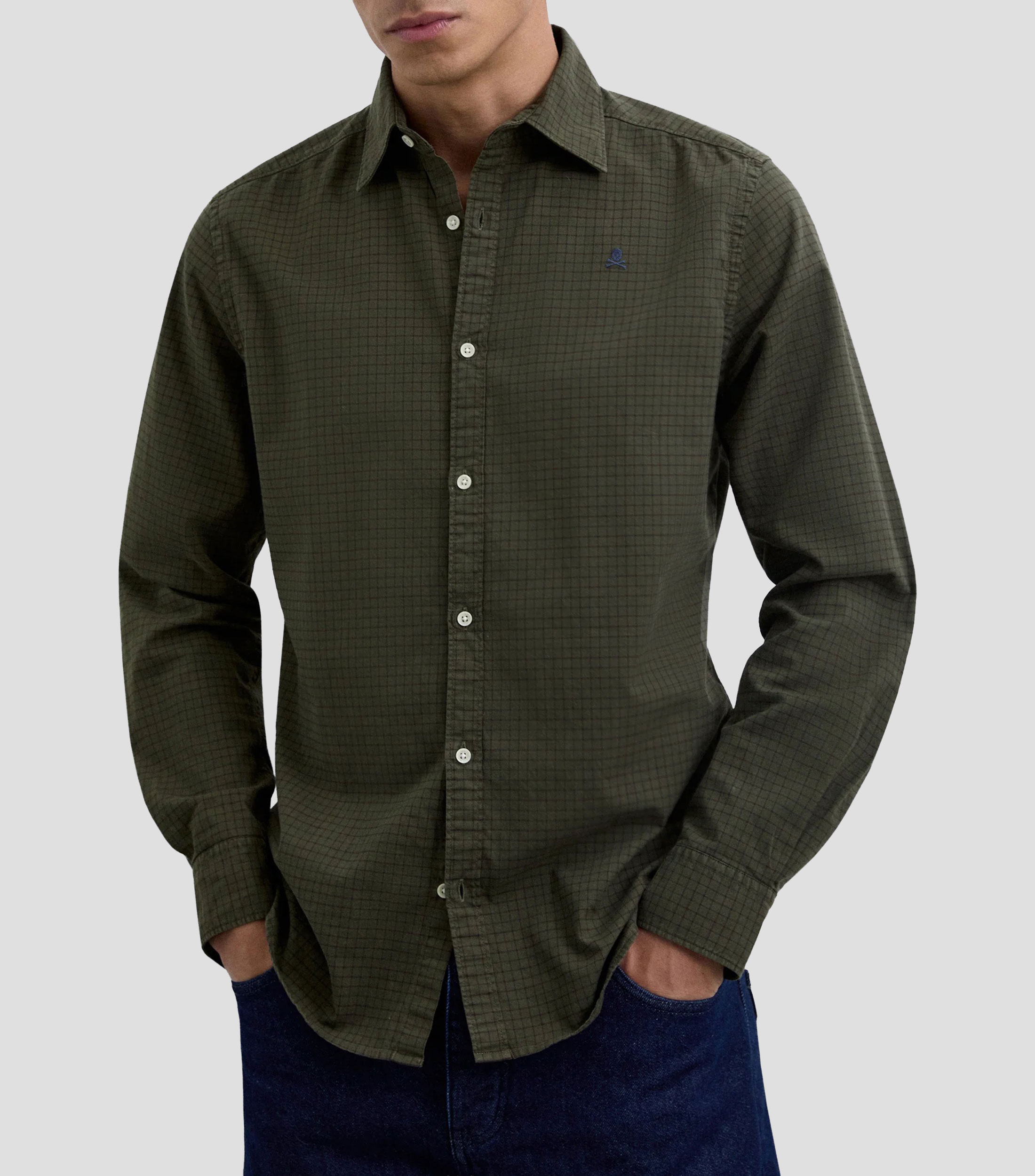 Camisa a cuadros manga larga Hombre